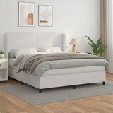 The Living Store Box spring postelja z vzmetnico bela 180x200 cm umetno usnje - Box Spring Postelja, (21517600) Cene