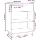  Konzolna omarica bela 60x34x75 cm trdna borovina, (20654503) | Shoptok.si