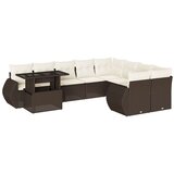 vidaXL 10-dijelni set vrtnih sofa od poliratana s jastucima smeđi | shoptok.hr