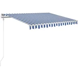Avtomatsko zložljiva tenda - Senčniki 300x250 cm modra in bela, (22038957)