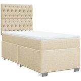  Krevet s oprugama i madracem krem 90 x 200 cm od tkanine | shoptok.hr