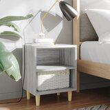  Noćni ormarić s drvenim nogama boja sivog hrasta 40x30x50 cm | shoptok.hr