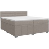  Boxspring krevet s madracem Sivosmeđa 200 x 200 cm Tkanina Slike