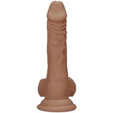 REALROCK Dong 7 - realistični dildo s testisi (17 cm) - temno naraven | Shoptok.si