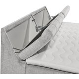 MID.YOU POSTELJA BOXSPRING 200 cm x 240 cm , tekstil, leseni material srebrne barve | Shoptok.si