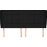  Uzglavlje s ušima crni 183x23x118/128 cm od tkanine | shoptok.hr