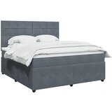 vidaXL Box spring postelja z vzmetnico temno siva 180x200 cm žamet | Shoptok.si