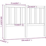  Uzglavlje za krevet sivo 156 x 4 x 100 cm od masivne borovine | shoptok.hr
