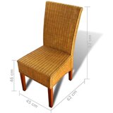  Jedilni stoli 2 kosa rjavi naravni ratan | Shoptok.si