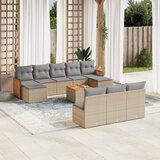 Maison Chic Seti vrtnega pohištva - Vrtna garnitura - Vrtni pohištvo set 11-delna z blazinami bež poli ratan, (21810461) | Shoptok.si