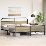  Metalni okvir kreveta bez madraca boja hrasta sonome 183x213 cm | shoptok.hr