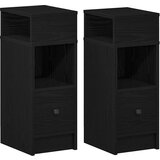 vidaXL Noćni ormarići 2 kom s ladicom crni 25x31x66 cm | shoptok.hr