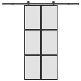 vidaXL Klizna vrata s priborom 90 x 205 cm kaljeno staklo i aluminij | shoptok.hr