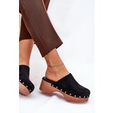 Boto Women's Clogs Slides With Studs Eco Suede Black Ellason | ePonuda.com