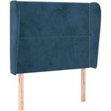 Maison Chic Vzglavna omarica - Nočna omarica - Posteljna omarica z ušesi temno modro 83x23x118/128 cm žamet, (21709788) | Shoptok.si