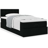  Otomanski okvir kreveta s madraca crni 90x190cm od tkanine | shoptok.hr