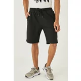 AC&Co / Altınyıldız Classics Men's Black Standard Fit Casual Comfortable Sports Knitted Shorts