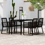  5-dijelni vrtni blagovaonski set crni Crna Dužina stola 140 cm | Shoptok.si