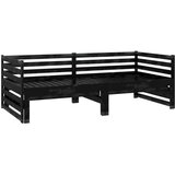  Dnevni ležaj na izvlačenje 2 x (90 x 200) cm crni od borovine | shoptok.hr