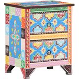  Ručno obojeni noćni ormarić 40 x 30 x 50 cm masivno drvo manga Šarena | shoptok.hr