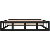  Okvir za krevet crni 200 x 200 cm od masivnog drva | Eponuda.com
