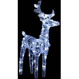  Ukrasni božićni sobovi i sanjke 160 LED žarulja 130 cm akrilni | shoptok.hr