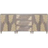  Set ormarića za kupaonicu 3 pcs Siva i zlatna 180 x 33 x 75 cm | shoptok.hr