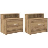vidaXL Nočne omarice s predalom 2 kosa artisan hrast 51x31x47 cm | Shoptok.si