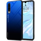  Ohišje, združljiv s Huawei v modri barvi - črni - dvobarvni zaščitni pokrov iz silikona TPU in hrbta iz kaljenega stekla, (20574932) | Shoptok.si