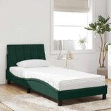 Krevet s madracem Hanko tamnozeleni 90x190 cm baršunasti | Eponuda.com