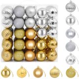  Set božićnih kuglica 75 kom. Srebrna i zlatna 6 cm Polistiren | shoptok.hr