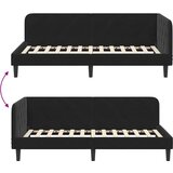  Kutni okvir kreveta Crna 90 x 190 cm Baršun | shoptok.hr