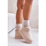 Boto FR1 Women's Snow Boots On Platform Insulated With Fur Light Beige Xamella | shoptok.hr