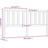  Uzglavlje za krevet boja meda 206 x 4 x 100 cm masivna borovina | shoptok.hr