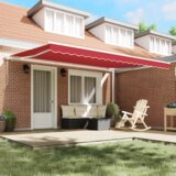 vidaXL Avtomatska retraktibilna tenda rdeča 450x300 cm, Tenda za zamenjavo tkanine za okvir 4,5x3 m rdeča | Shoptok.si