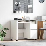  Stol s kotačićima Bijelo 91 x 50 x 77 cm Konstruirano drvo | shoptok.hr