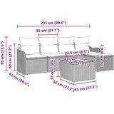  Sjedeća garnitura za vrt 6 pcs Crna poliratan | shoptok.hr
