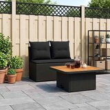  2 Kos Vrtna srednja sofa z dvigalno mizo poli ratan Črna, (5000272354) | Shoptok.si