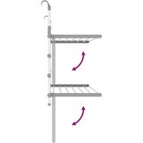  Stalak za sušenje za balkon 89 x 25 x (60 - 95) cm aluminijski | shoptok.hr