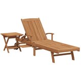  Ležaljka za sunčanje s jastukom 2 pcs Smeđa Čvrsto teak drvo | Eponuda.ba