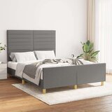  Posteljni okvir z vzglavjem temno siv 140x200 cm blago, (20788533) Cene