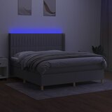  box spring s madracem LED svjetlosivi 160x200 cm tkanina | shoptok.hr