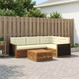  Set vanjskih sofa 5 pcs Prirodna i krem 79 x 79 x 37 cm | shoptok.hr