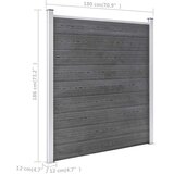 Vrtna ograda WPC 1564 x 186 cm siva | shoptok.hr