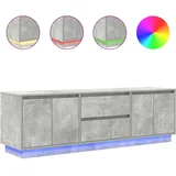 vidaXL TV omarica z LED lučmi betonsko siva 160,5x41x50 cm, (21829894)