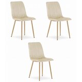 Lava stolica - svijetlo bež baršun / noge u boji drveta x 3 | shoptok.hr