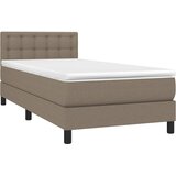  box spring s madracem LED smeđesivi 100x200 cm tkanina | shoptok.hr