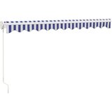 vidaXL Zložljiva tenda modra in bela 3x2,5 m blago in aluminij | Shoptok.si