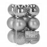  Set Božićnih kuglica 6 cm, srebrne - 12 komada | shoptok.hr