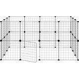  Kavez za ljubimce s 28 panela i vratima crni 35 x 35 cm čelični | shoptok.hr